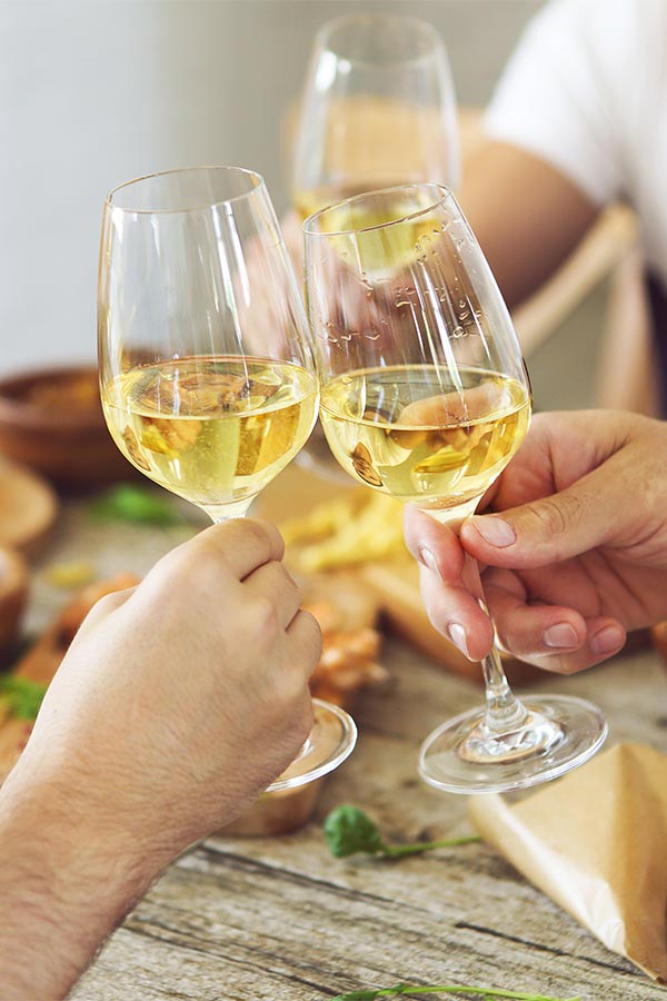 Pinot Grigio en un vaso