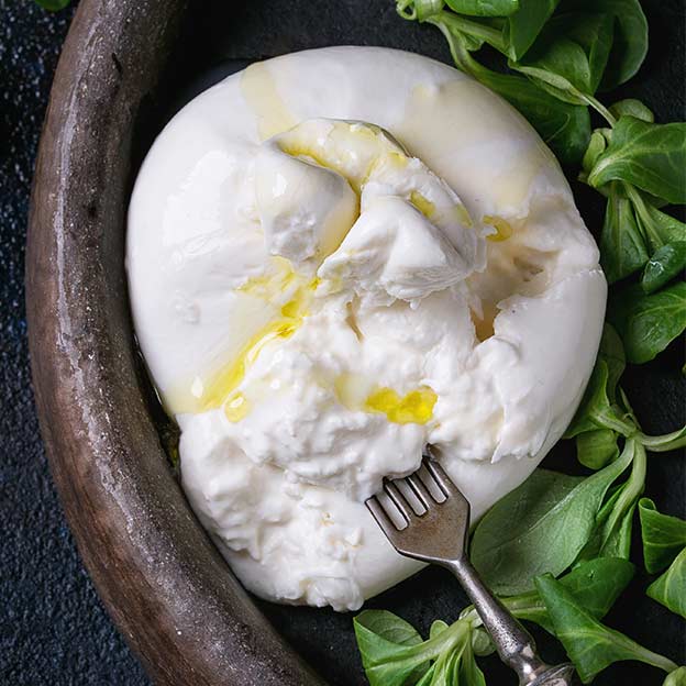 Bola de burrata para risotto