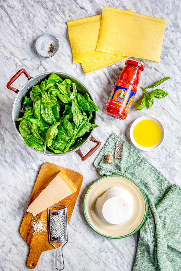 Ingredientes para los canelones