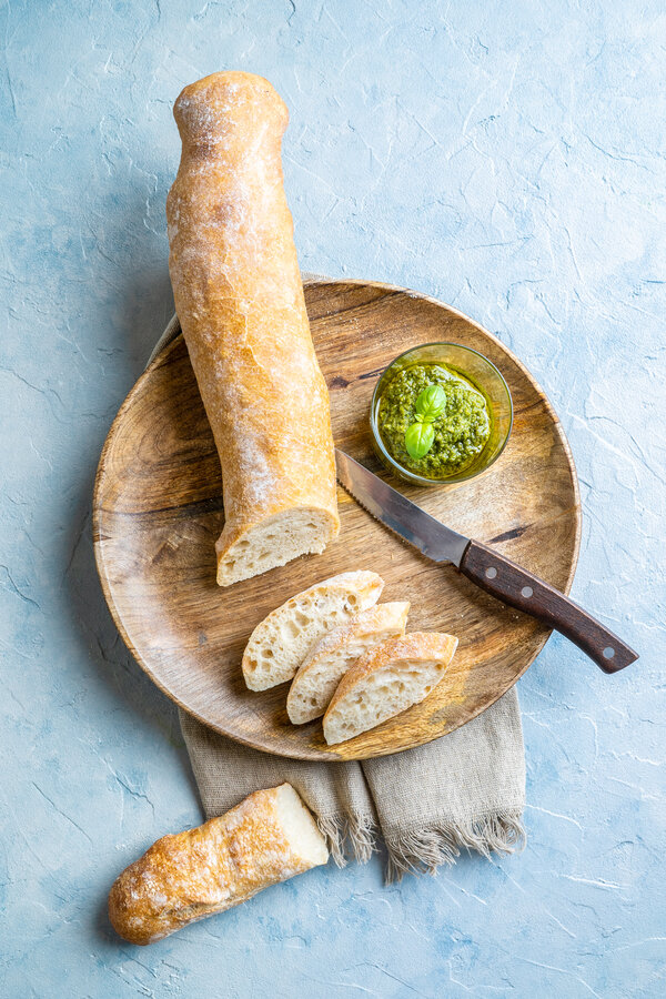 Receta básica del pan de chapata
